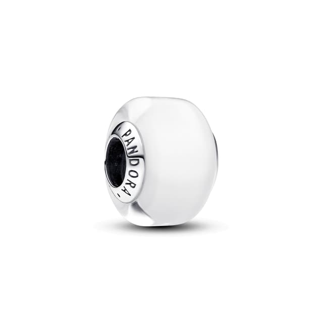🌟 Angebot: Pandora Moments Charm aus Sterlingsilber mit Muranoglas in Weiß 🌈