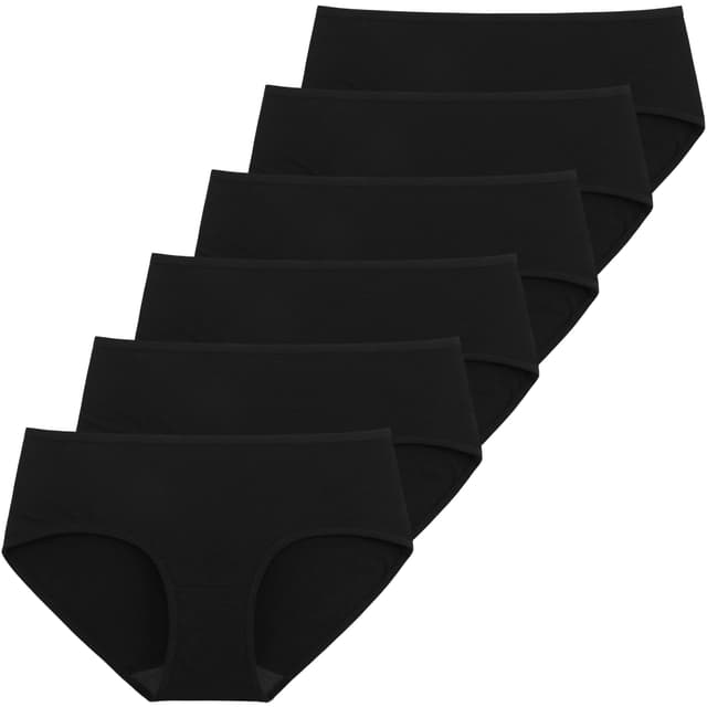 INNERSY Unterhosen Damen Baumwolle 6er Pack Schwarz 😍 Bequeme Hipster Unterwäsche