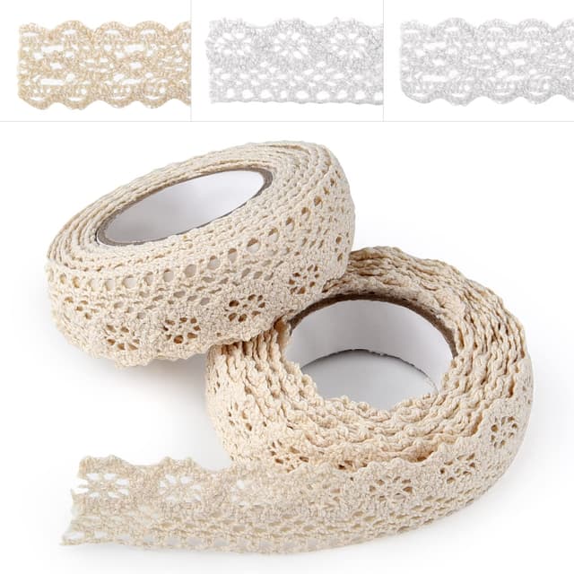 🎀 ASTARON Selbstklebende Spitze im Vintage-Stil - Beige