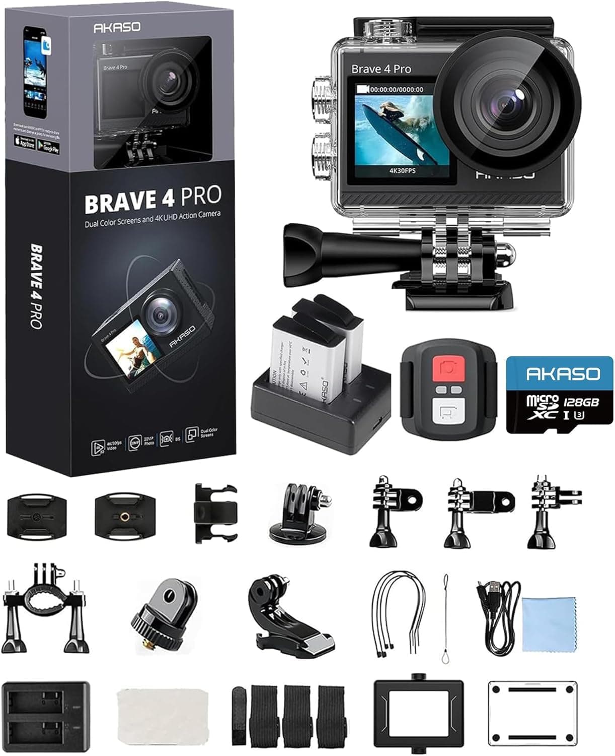 AKASO Brave 4 Pro Action Cam 4K30FPS 20MP 📷