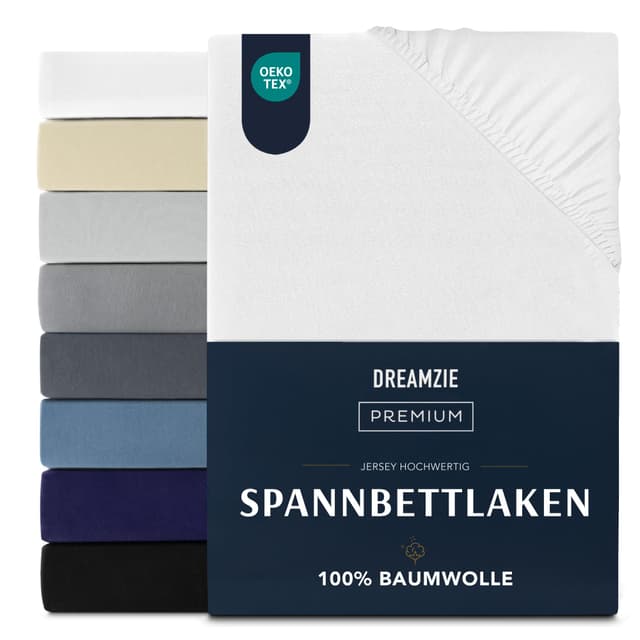 🌟 Dreamzie Premium Spannbettlaken 160x200 cm - Luxuriöser Komfort aus 100% Jersey Baumwolle 🌙