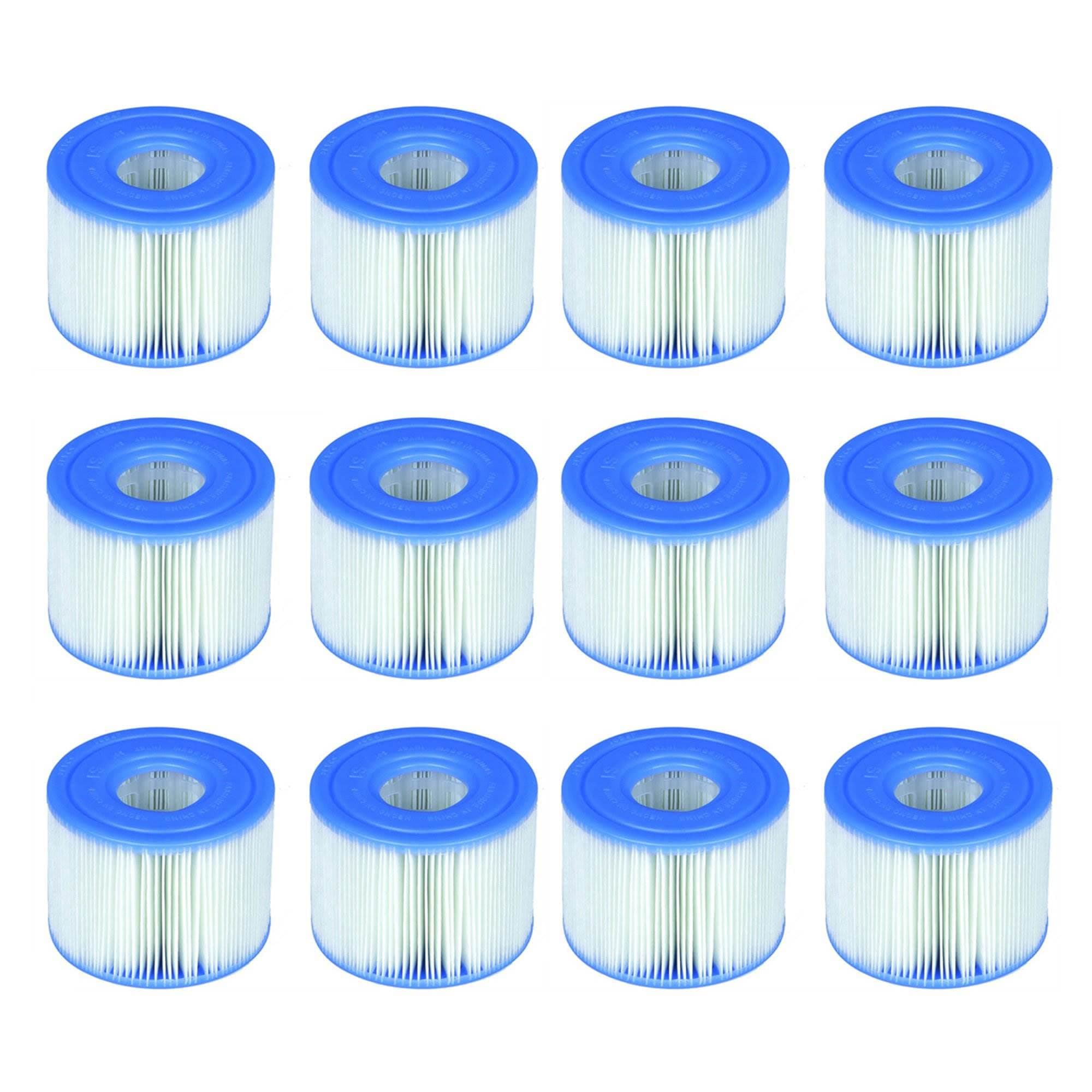 🌊 Intex 29001E B00PUZW3N2 PureSpa Typ S1 Easy Set Pool Kartuschen (12 Filter) | 2, 1 Pack, blau 12 Stück (1er Pack) 🏊