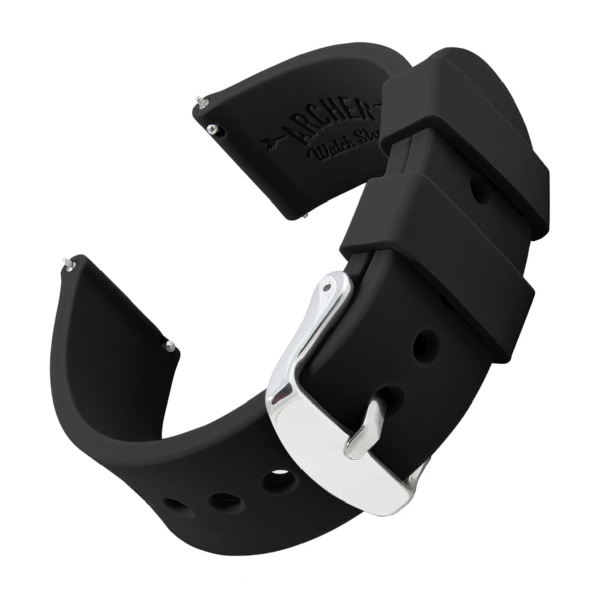 Archer Watch Straps - Silikon Uhrenarmbänder 22mm Schwarz ⌚🔝