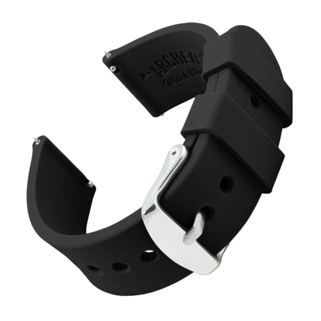 Archer Watch Straps - Silikon Uhrenarmbänder 22mm Schwarz ⌚🔝