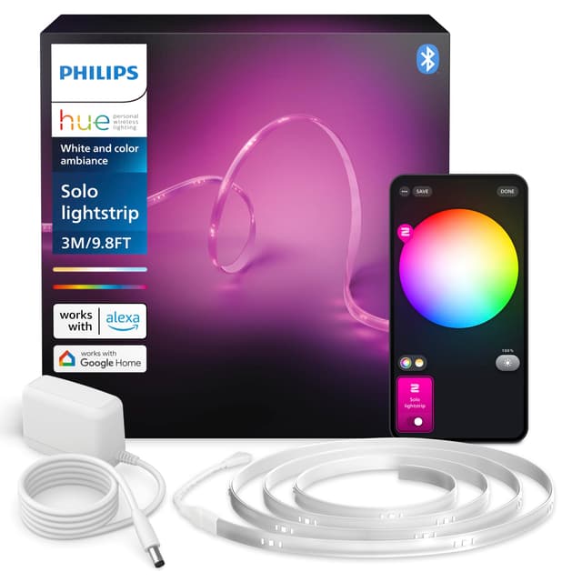 🌈🔥 Philips Hue Indoor 3m Smart LED Solo Lightstrip Basis-Set 🌟🏡