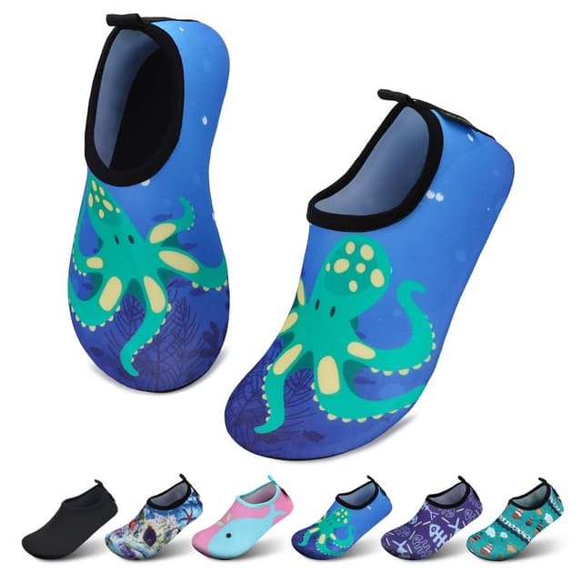 SAGUARO Kinder Badeschuhe Jungen Aquaschuhe Mädchen 🐙 Schnell Trocknend Strandschuhe Blau 28/29 EU