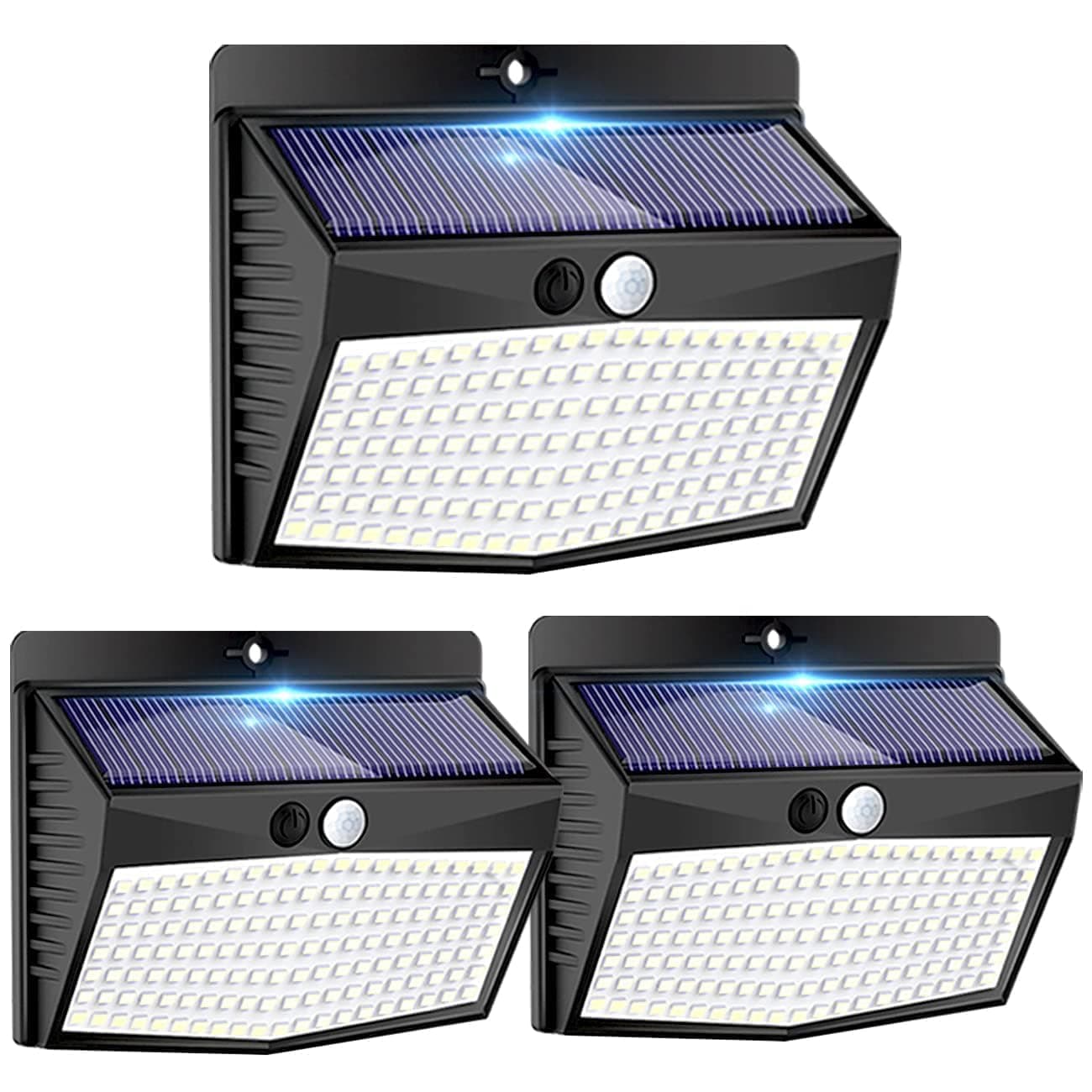 🌞 Peasur Solarlampen für Außen mit Bewegungsmelder [3 Stück] 138 LED Solarlampe Außen 🌿