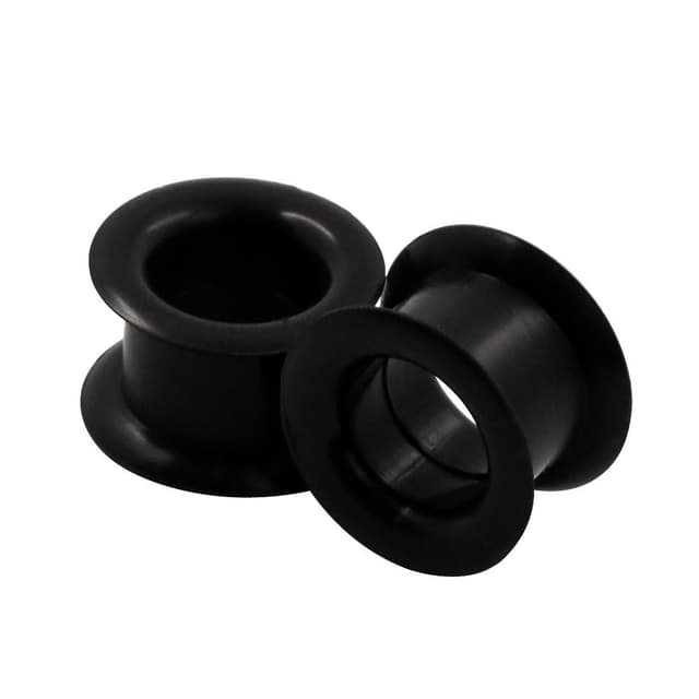 🌟 Longbeauty 1 Paar Hollow Hart Silikon Tunnel Plugs Ohr Piercing 3mm-25mm 22mm Schwarze Farbe 🌟