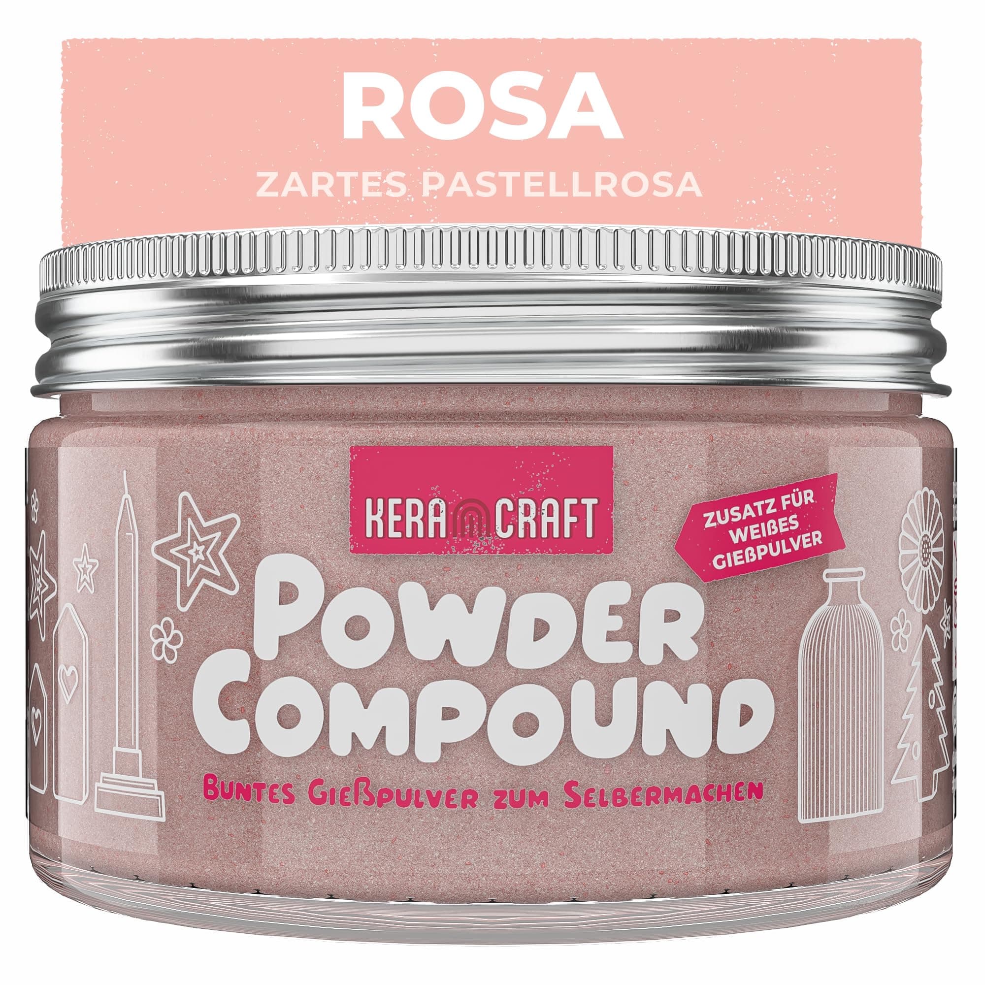 KERACRAFT Powder Compound 150g - Rosa - Bis zu 15kg buntes Gießpulver zum Selbermachen ✨🌈