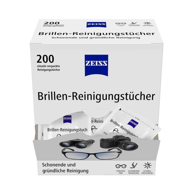 ZEISS Brillen-Reinigungstücher mit Alkohol 200 Stück 🌟