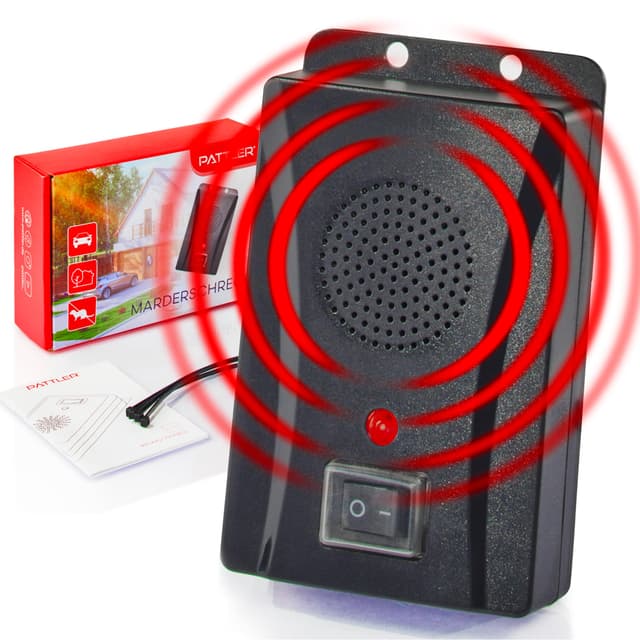 🦝🔊 PATTLER® Marderschreck Auto batteriebetrieben für ca. 40m² - mit Ultraschall & Anti Gewöhnungseffekt