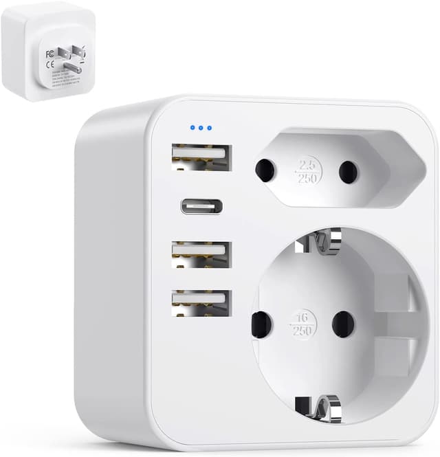 🔌🌍 6-in-1 USA Adapter Steckdose mit 3USB 1USB C (3.4A) 🛫🔋