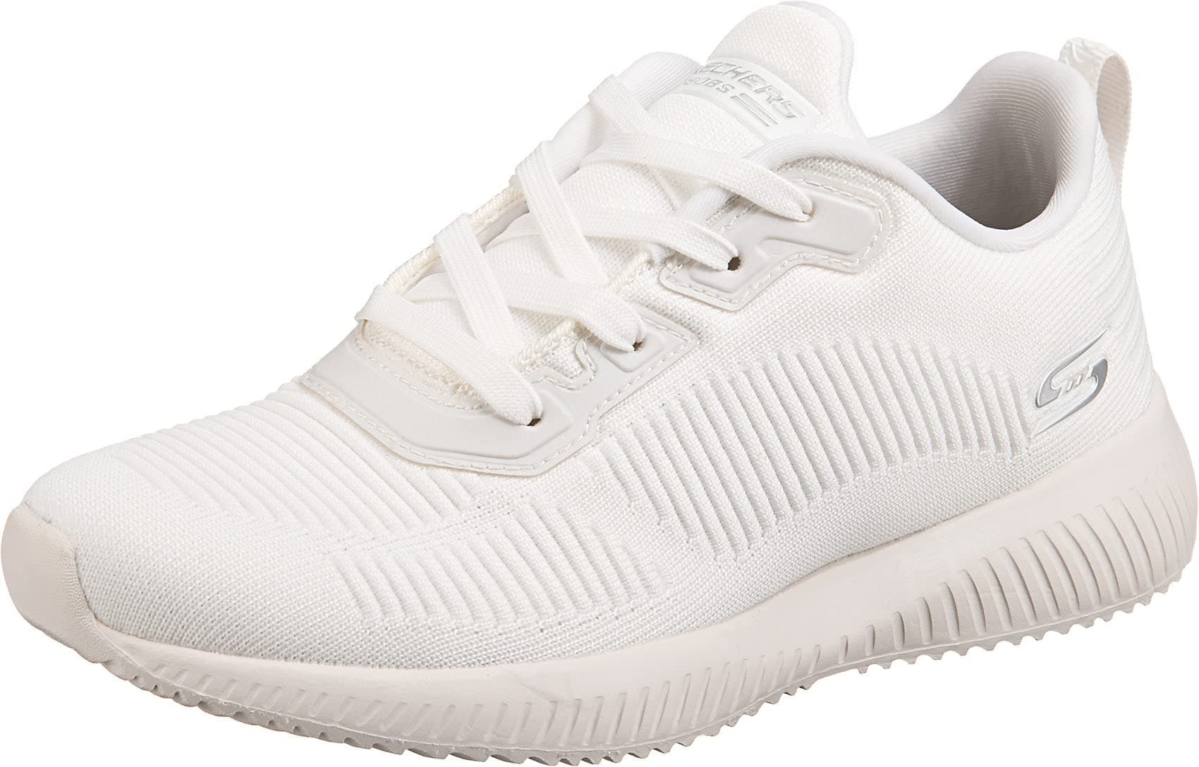 👟🛍️ Reduziert! Skechers Damen Bobs Squad Tough Talk Sneaker 39.5 EU Weiß Engineered Knit