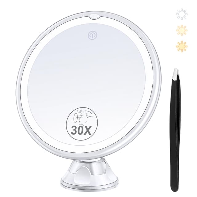 MIYADIVA Vergrößerungsspiegel Mit Licht 30X - Make-up-Spiegel für Präzision ❤️💄