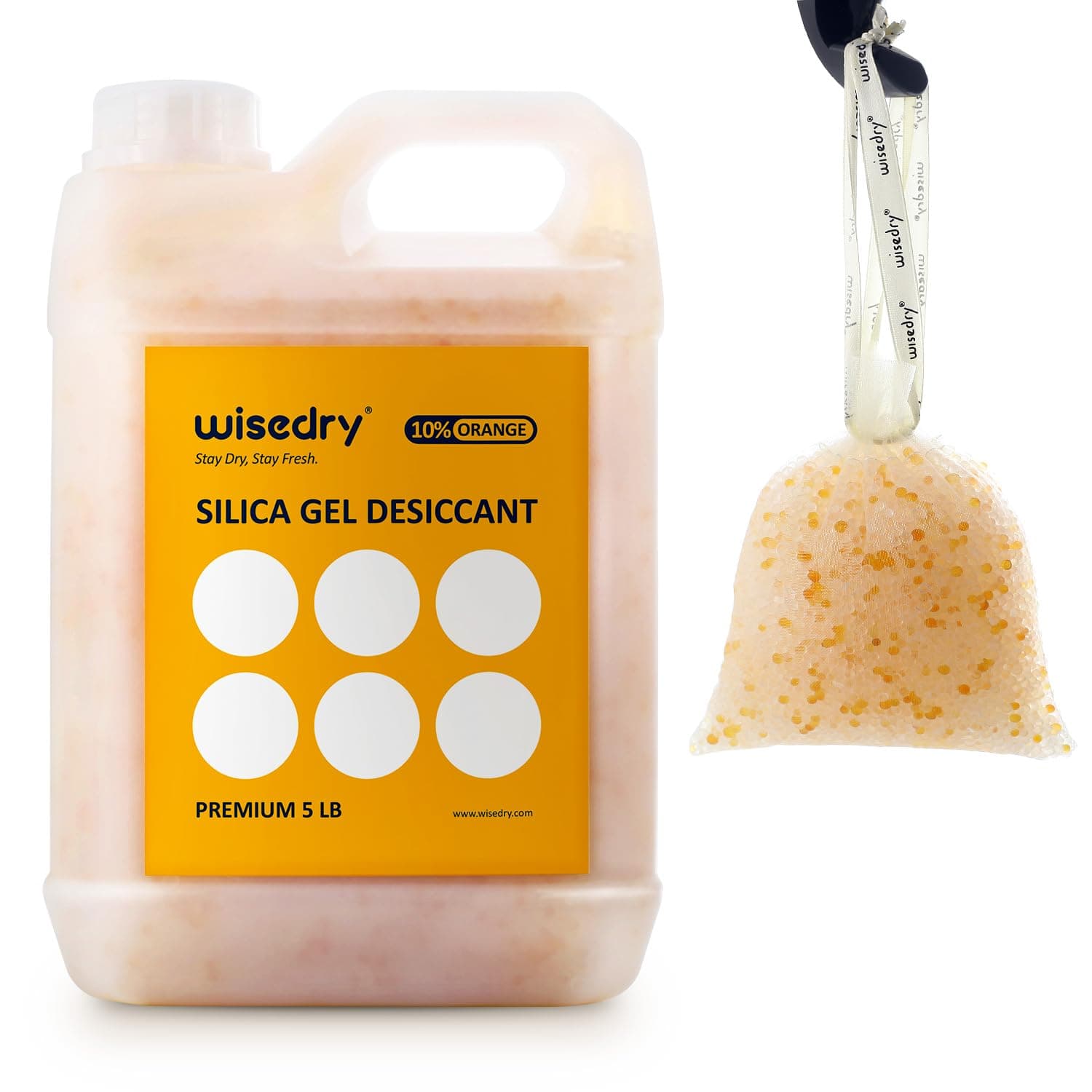 Wisedry 2.2KG Silikagel Perlen mit Farbwechsel-Indikator und 10 PC-Organza-Beuteln 🌈