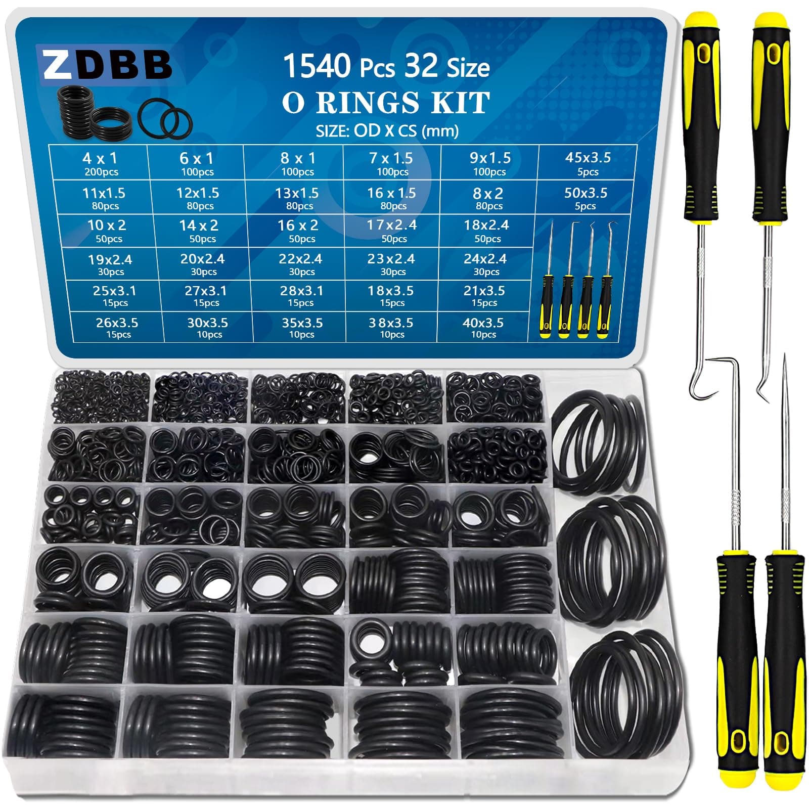 ZDBB 32 Größe 1540 Stück O-Ringe Sortiment Kit 🛠️🔧🔩