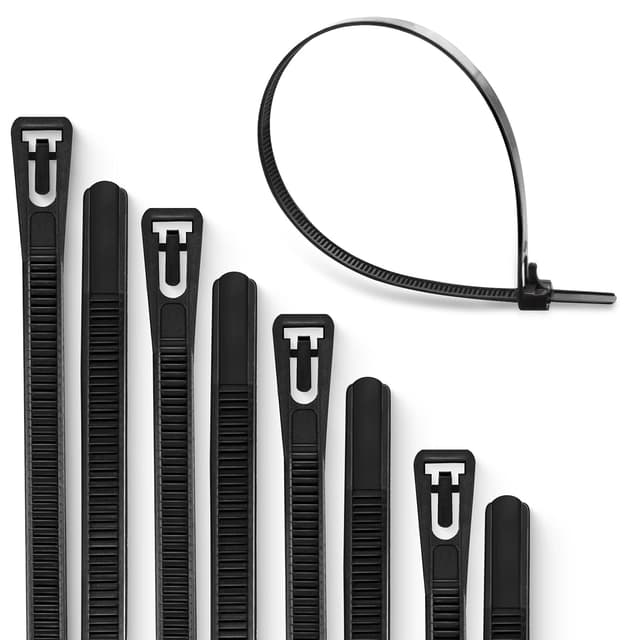 🔥 Meccion Wiederverwendbarer Kabelbinder 100 Stück 250mm x 4.8mm Schwarz 🎉