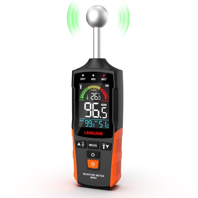 🌿🏗️ LASELION Wand Feuchtigkeitsmessgerät MS04 mit Kugelsensor 🌡️🔦