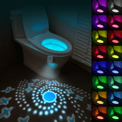 🚽🌈 HOTUT Toilette Licht WC-Nachtlicht, Toilettenschüssel Nachtlicht, 16 Farben Motion Sensor wc nachtlicht mit Projektorlampe Angebot bei HelloDeals