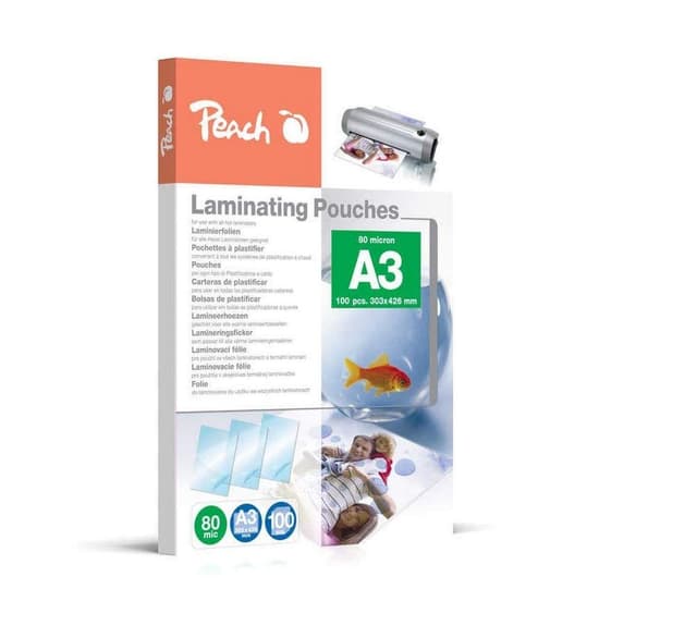 🍑 Peach Laminierfolien A3 - 80 mic - 100 pouches - glänzend - Premiumqualität