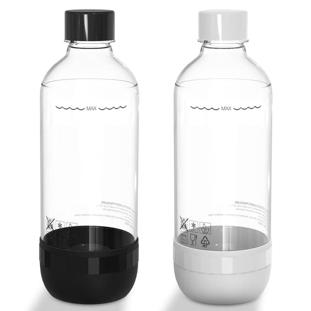 Thorder 2er-Pack Soda-Flaschen - 1L - BPA-frei - Wiederverwendbar (Schwarz+Weiß) 🥤