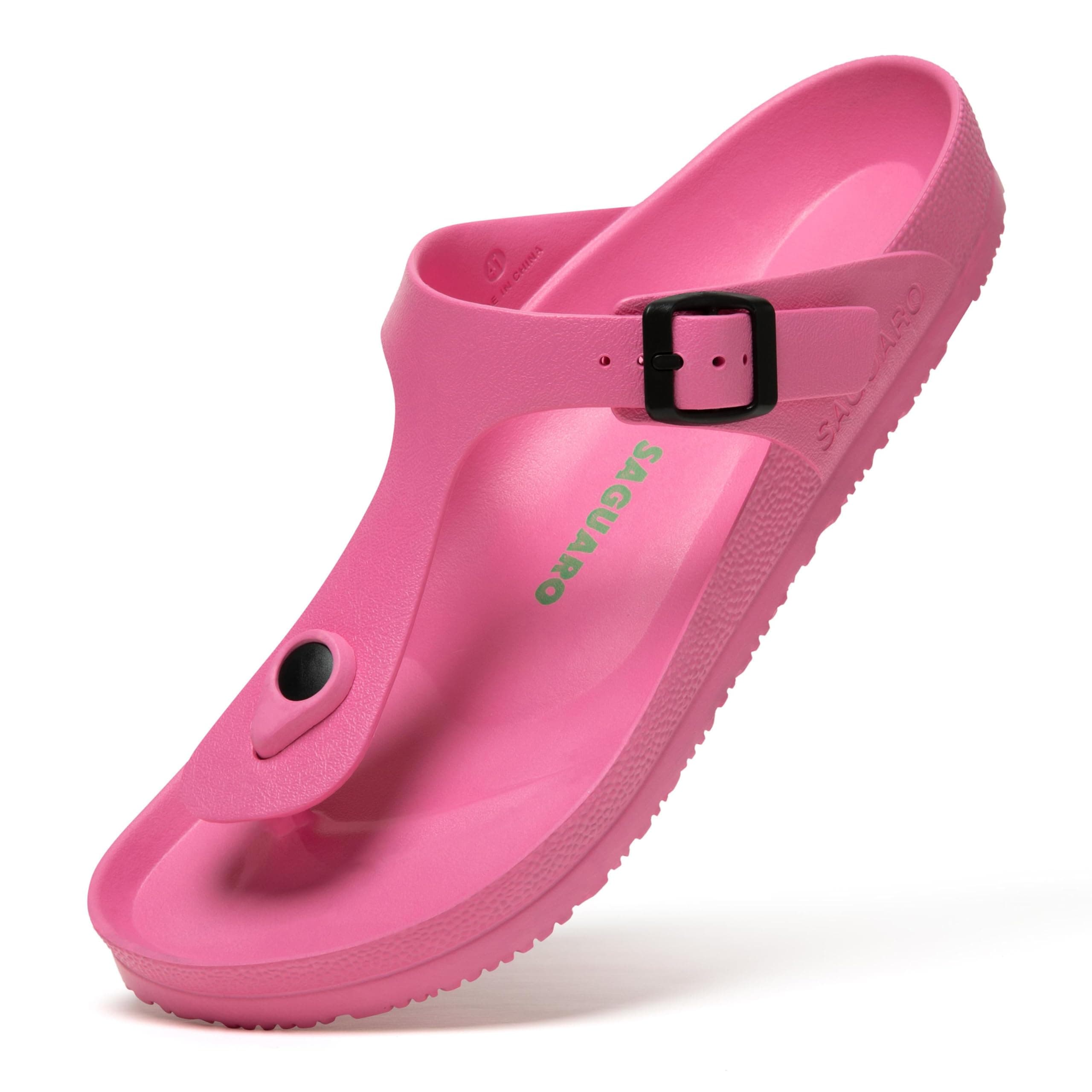 🌞 SAGUARO Hausschuhe Herren Damen Leicht Elastisch Pantoletten Klassisch Badschuhe Unisex Erwachsener Sandalen 36-48 EU Slipper Pink 41 EU 🌊