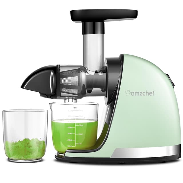 🥦🍏🍊 AMZCHEF Entsafter Gemüse und Obst - Entsafter Slow Juicer mit Rückwärts-Kau-Funktion 🥤