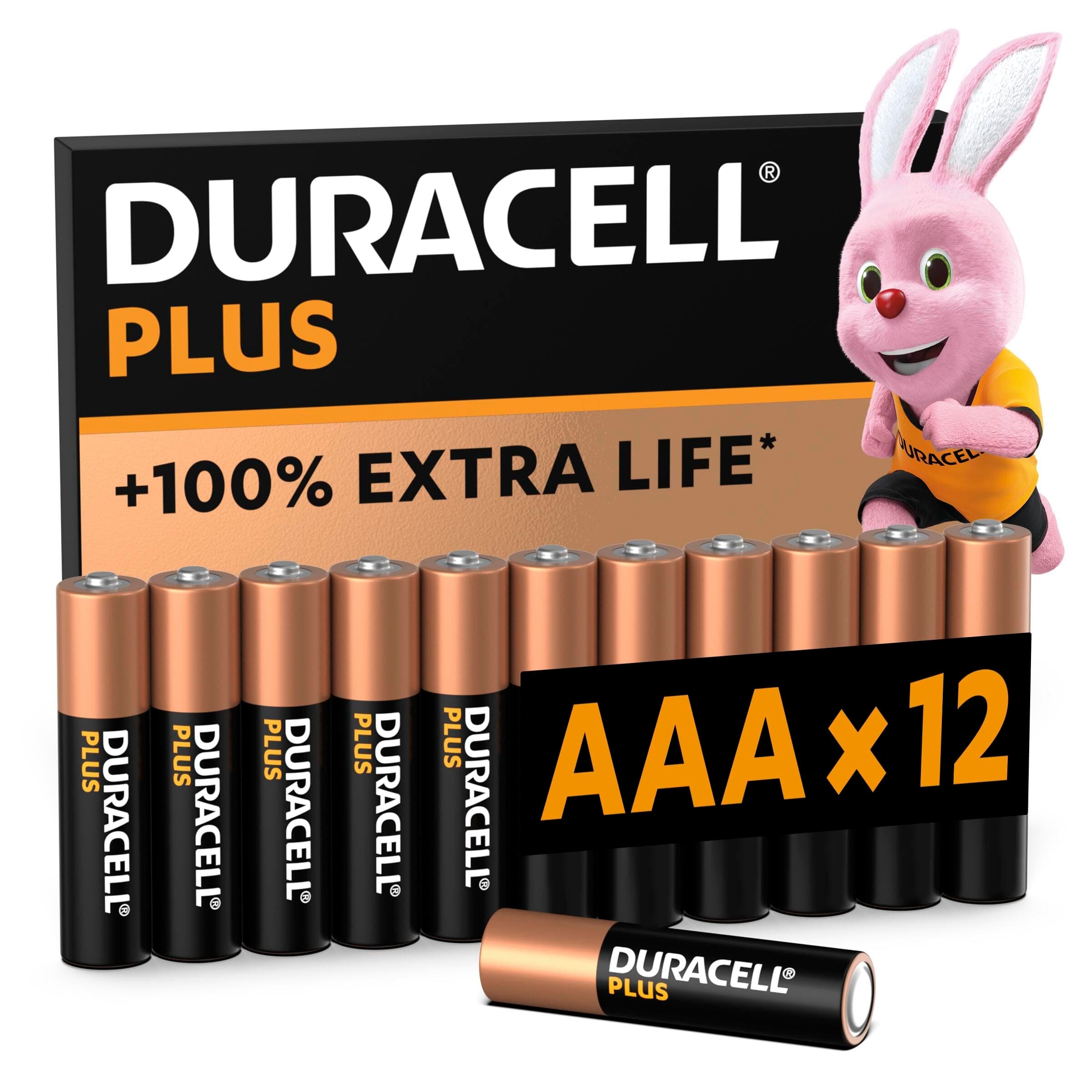 🔋 Duracell Plus Batterien AAA, 12 Stück - Langlebige Power für Haushalt und Büro 🔋