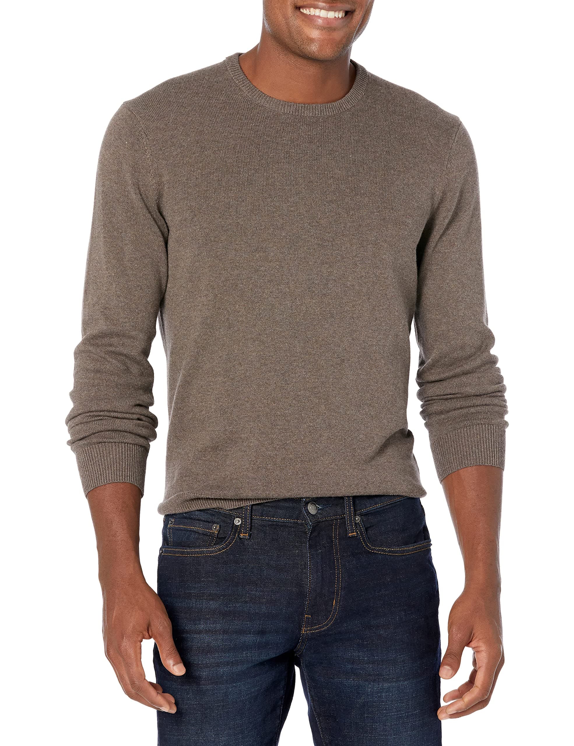 🔥 Amazon Essentials Herren Langärmliger Pullover Mit Rundhalsausschnitt 100% Baumwolle Braunheide 🌟