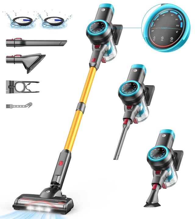 CHEBIO 45000Pa/550W/60Min Akku Staubsauger 🌟 Kabellos und Effizient