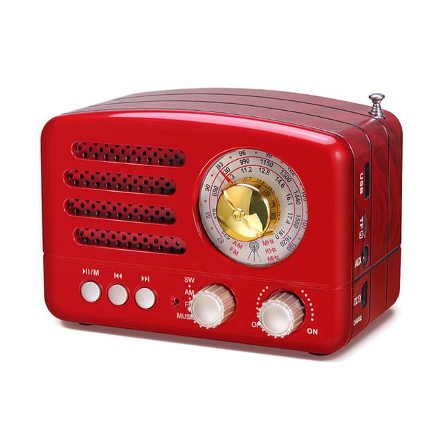 PRUNUS J-160 AM/FM/SW Retro Radio mit Bluetooth, Nostalgie Radio Klein mit 1800mAh Akku