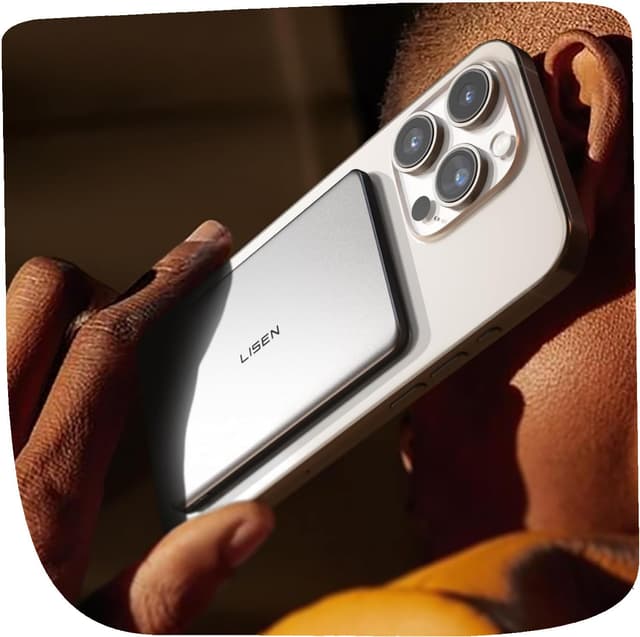 LISEN Powerbank Magsafe Ultra Slim für iPhone 16 Pro Apple Mag Safe+ Power Bank Klein Mini 5000mAh
