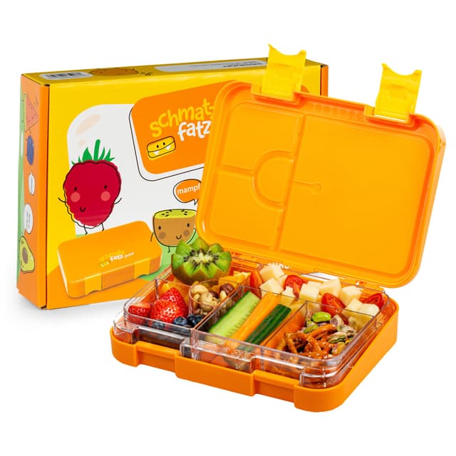 🌈🍱 Schmatzfatz Junior Brotdose für Kinder mit Fächern | BPA-Freie Lunchbox