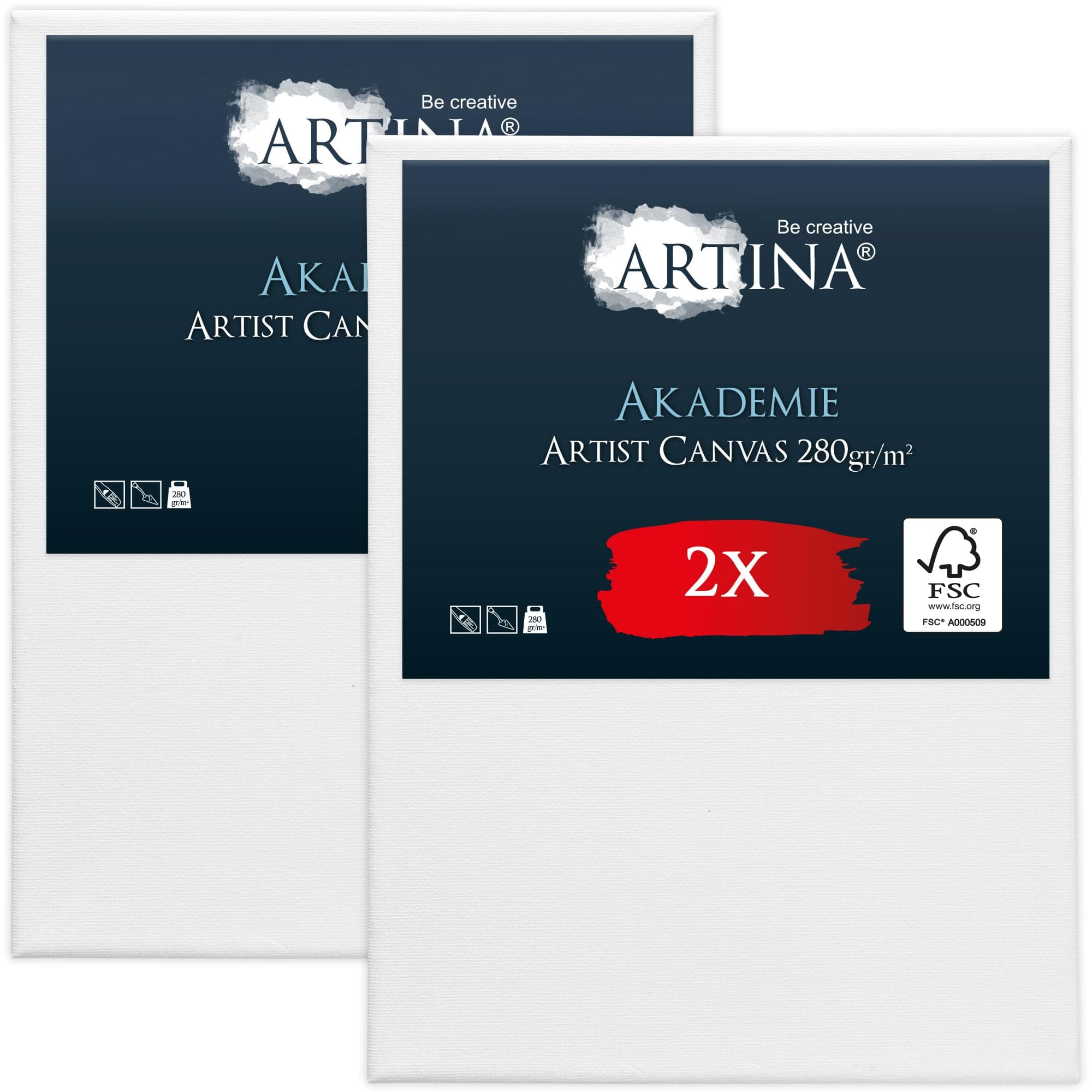 Keilrahmen Leinwand zum Bemalen 30x40 cm – Artina FSC® 2er Set 🎨🖌️