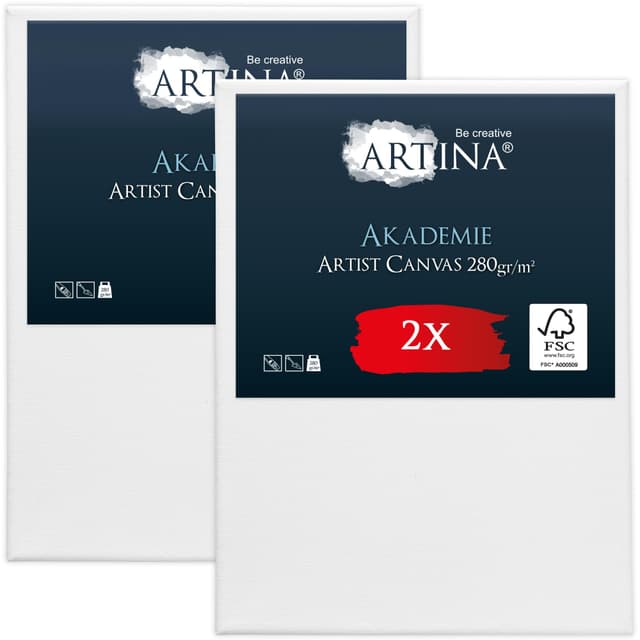 Keilrahmen Leinwand zum Bemalen 30x40 cm – Artina FSC® 2er Set 🎨🖌️