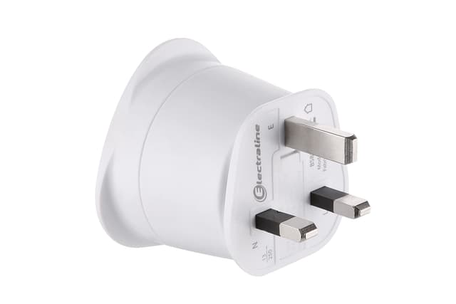 🌍 Electraline Reiseadapter Frankreich/Europa auf UK 2-polig Europa auf 3-polig, Weiß Normal UK 🌍