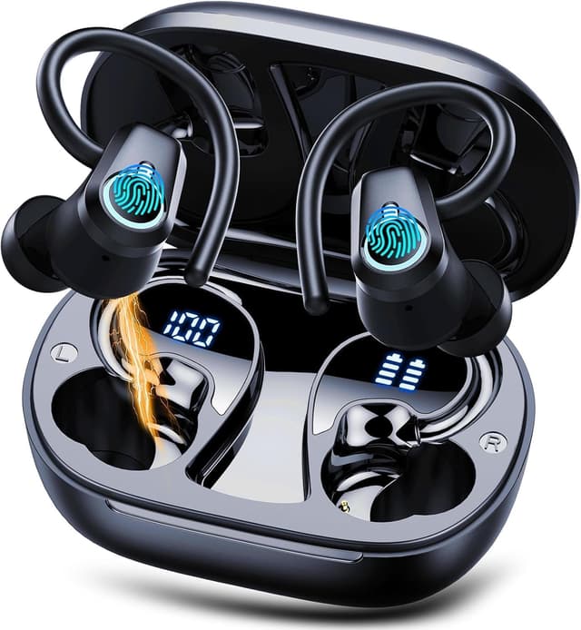 🎧 2025 Bluetooth Kopfhörer Sport mit HD Mic und 50Std HiFi Stereo - Schwarz