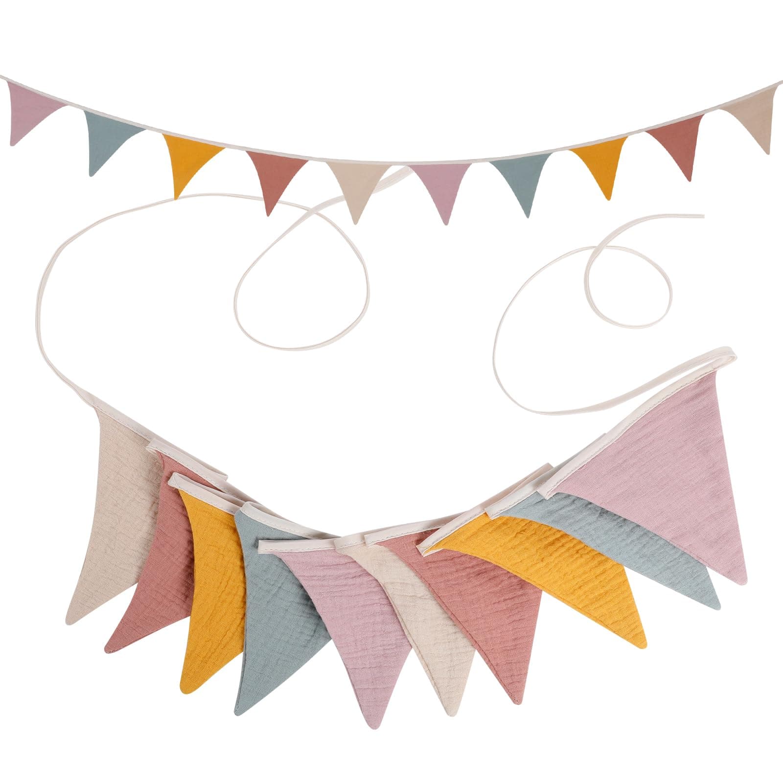 Romon Wimpelkette Kinderzimmer 🎈 Baumwolle Stoff Wimpelkette 🎁 Girlande Kinderzimmer Deko