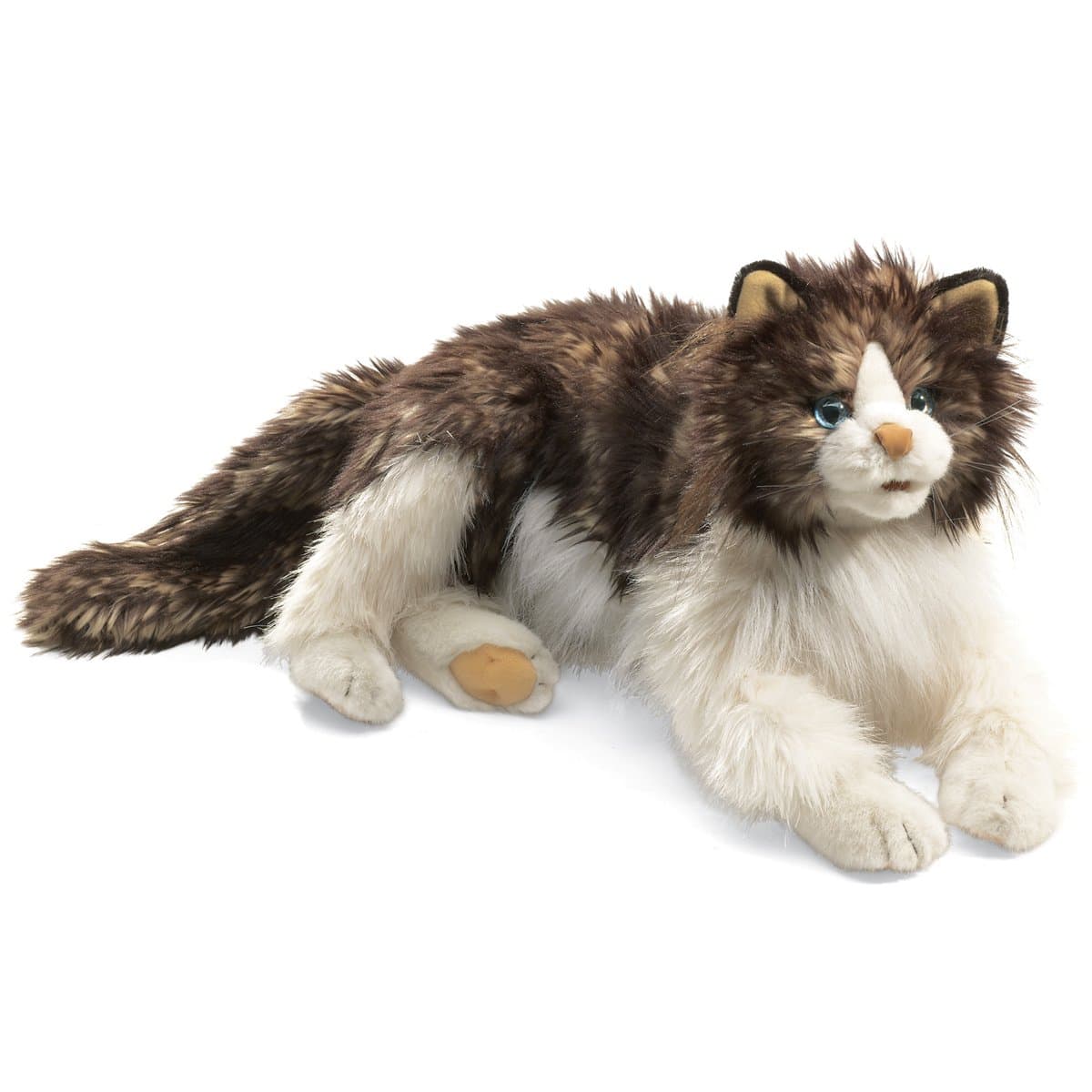 🐱 Folkmanis Ragdoll Cat Handpuppe, Beige/Schwarz/Weiß - Angebot!
