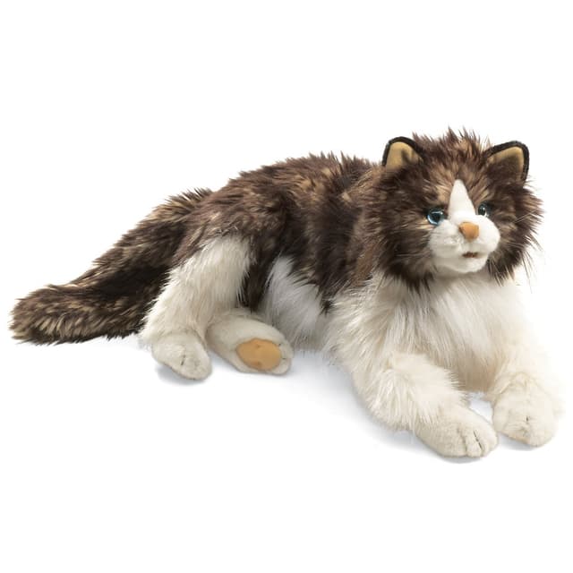 🐱 Folkmanis Ragdoll Cat Handpuppe, Beige/Schwarz/Weiß - Angebot!