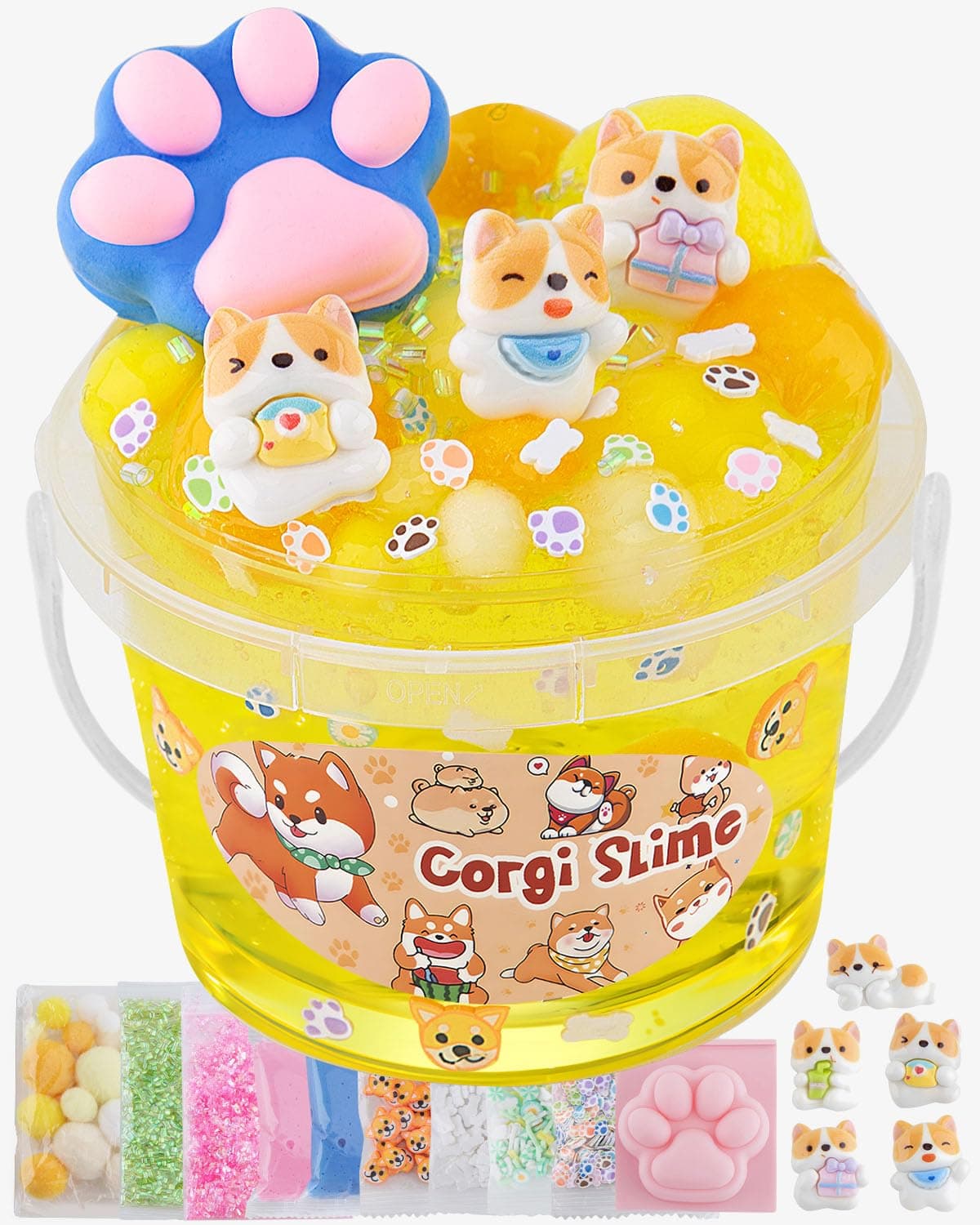 Corgi Clear Slime Set für Kinder 🐶🌈🎉