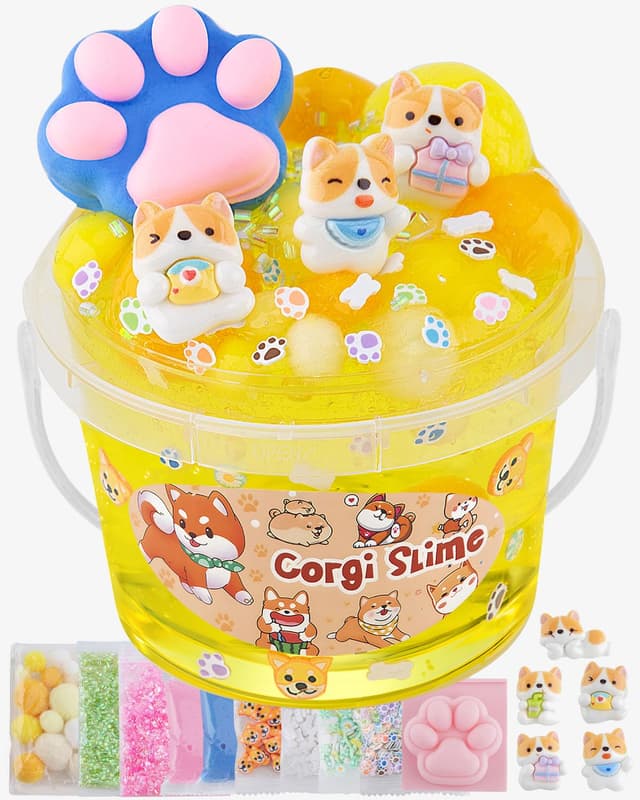 Corgi Clear Slime Set für Kinder 🐶🌈🎉