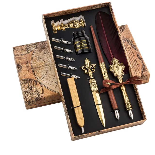 🖋️🎁 Hethrone Quill Pen Feather Pen Kalligraphie-Stifte-Set 🎁🖋️