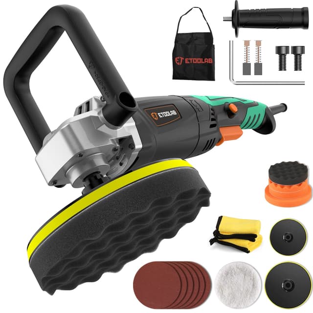 ETOOLAB Poliermaschine Auto, 1200W [Professional] 7 Variable Geschwindigkeit, 22 tlg, Auto Poliermaschine Set