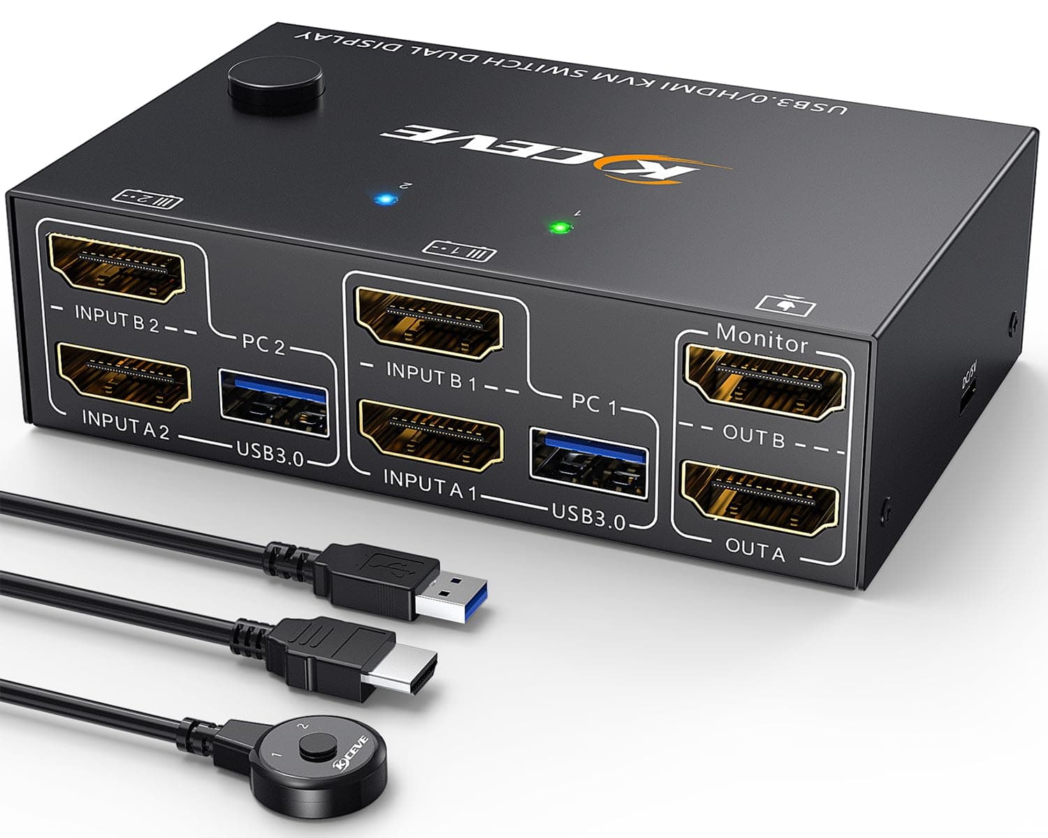 🔌 USB3.0 KVM Switch 2 PC 2 Monitore 4K@60Hz 2K@144Hz EDID Simulation