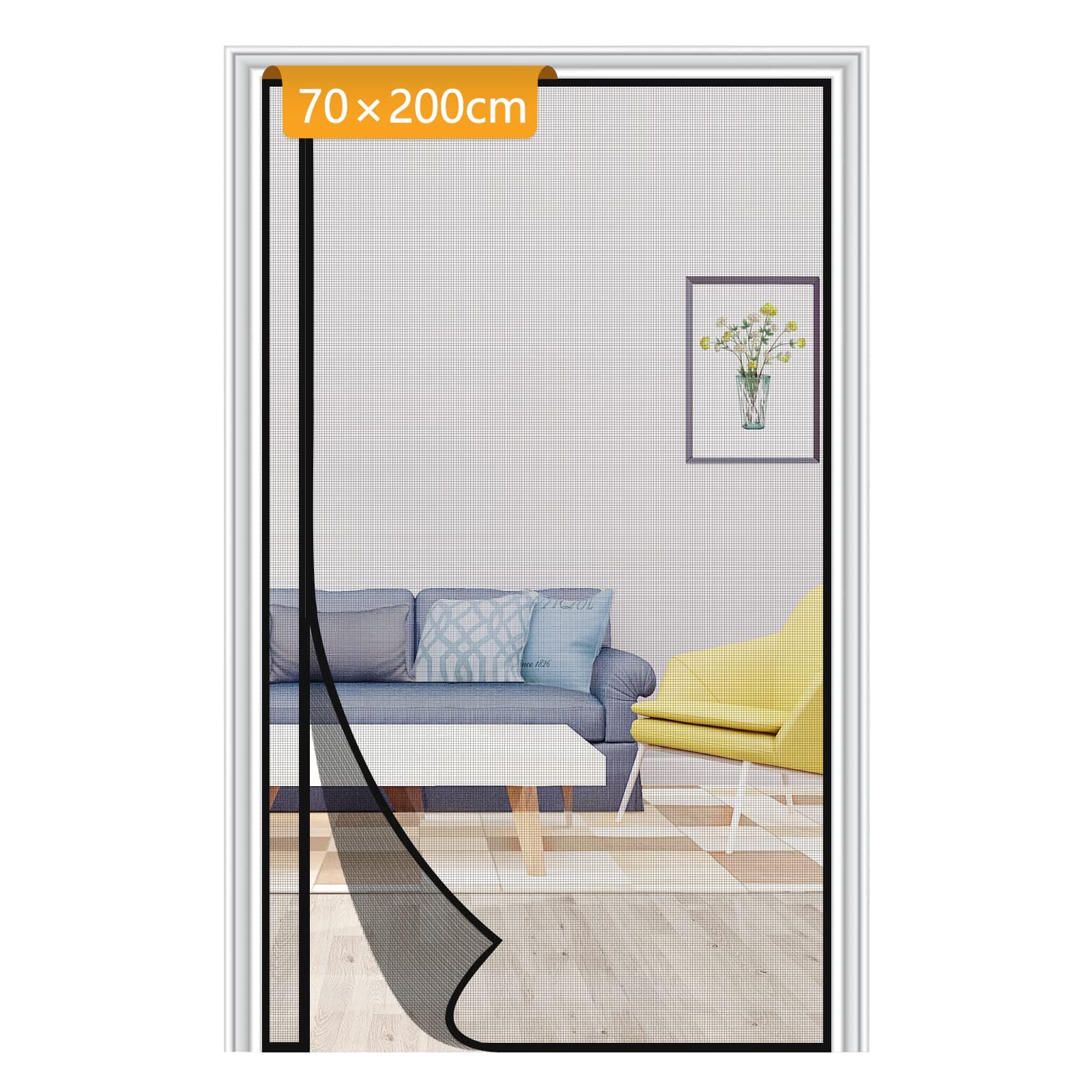 Yotache Fliegengitter Tür Magnet, 70x200cm Schwarz 🪲🚪