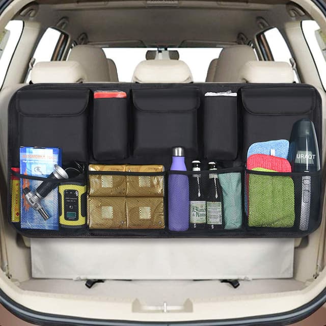 🚗 URAQT Kofferraum Organizer Auto 🌟 Wasserdichte Taschen mit Elastischem Netz 🛍️