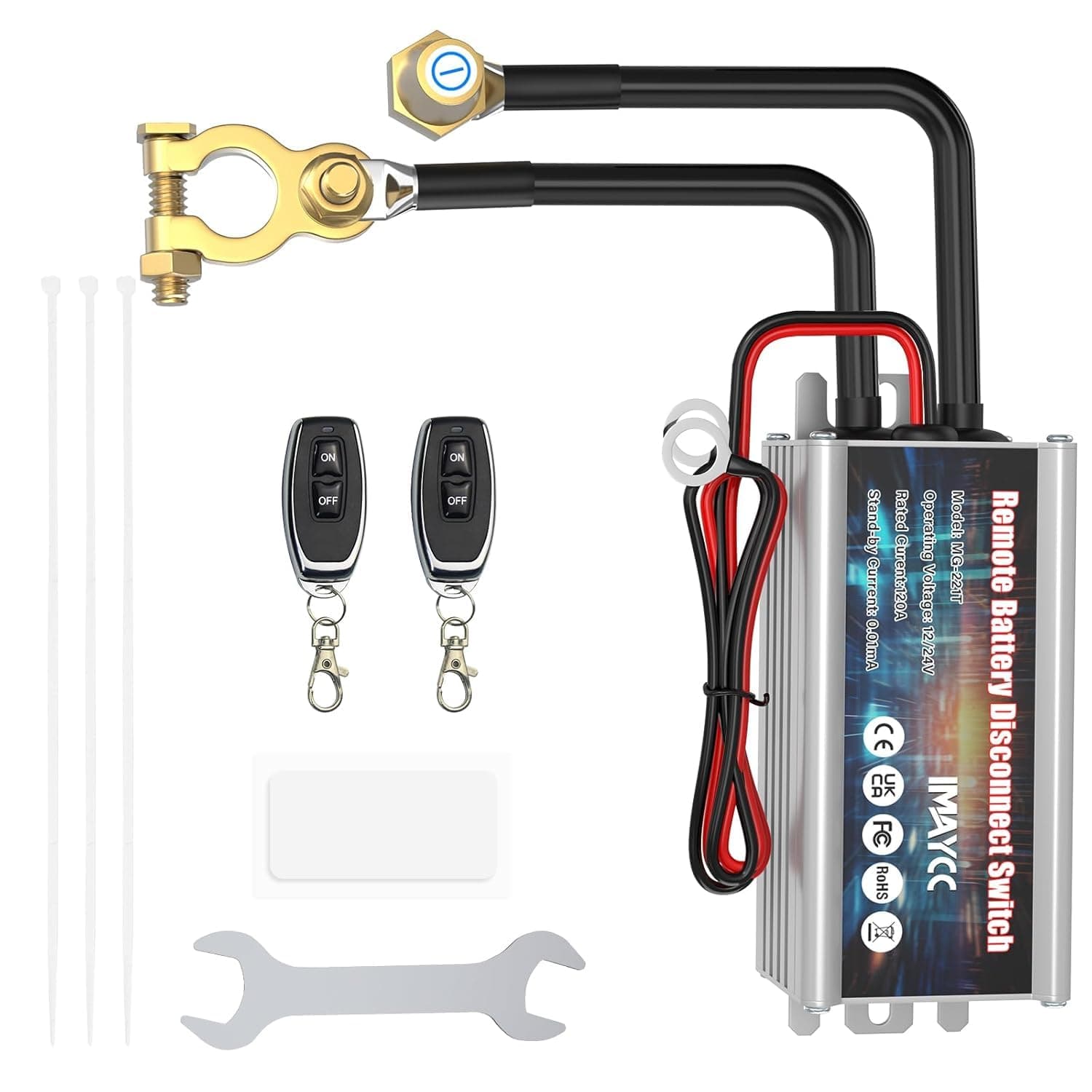 IMAYCC Smart Drahtloser Ferngesteuerter Batterie Trennschalter 12v - Upgrade-Version Autobatterie Trennschalter 120A