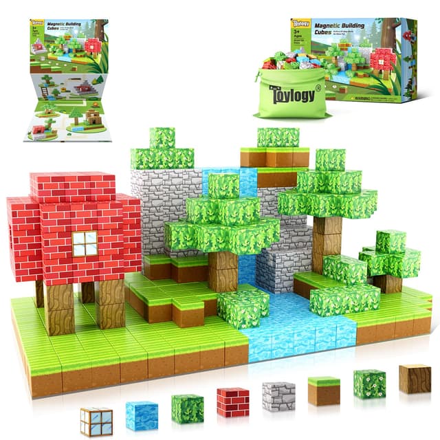 Toylogy Magnetische Bausteine - Build Mine Magnete Welt Edition 🧩🌳