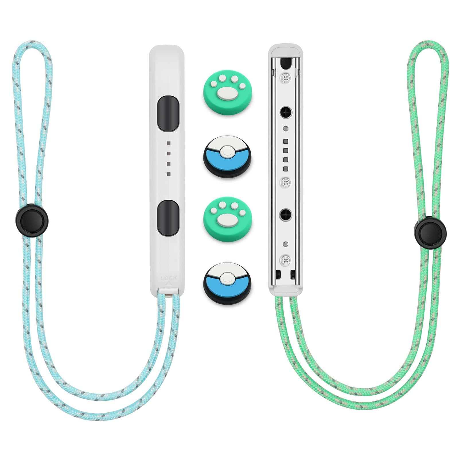 Vicloon Gamepad Handschlaufe für Switch Joy-Con Controller - 1 Paar Mit 2 Joystick-Kappen, Ersatz für Joycon (Schwarz) 1 Paar Weiß 🎮